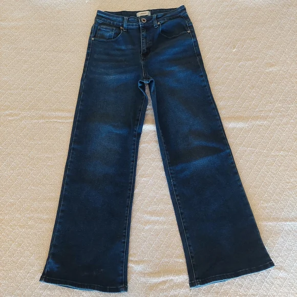 Dark Indigo Women's Flare Jeans - Picture 1 of 5